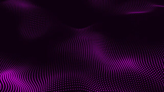 Futuristic abstraction and technology pink particles dots the background. Dot pattern with halftone effect. Minimal technological background. Looped animation 4k