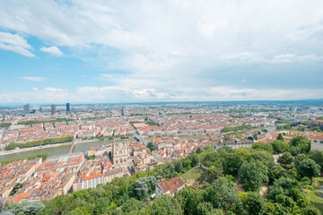 Obraz premium Vieux Lyon, old town from the above