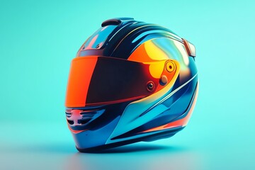 Fototapeta premium 3D Racing Helmet: Protective Gear for Racers Game Wallpaper Background
