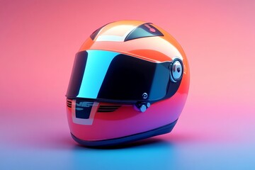Fototapeta premium 3D Racing Helmet: Protective Gear for Racers Game Wallpaper Background