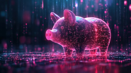 Digital piggy bank. Digital savings piggybacking.