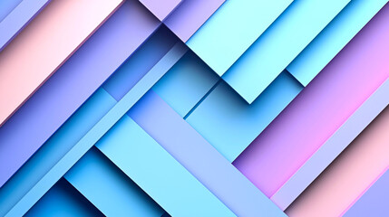 Fototapeta premium Abstract geometric pattern of overlapping pastel colored shapes.