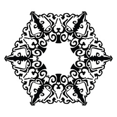 Mandala. Decorative element with circles for book design, printed materials, wedding or celebration invitations, for albums.