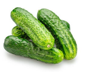 Cucumbers isolated on white background. File contains clipping path.