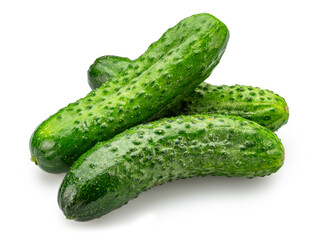 Cucumbers isolated on white background. File contains clipping path.