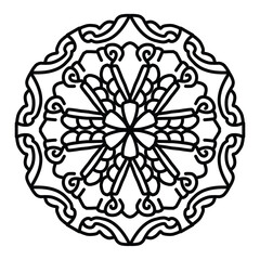 Mandala. Decorative element with circles for book design, printed materials, wedding or celebration invitations, for albums.