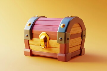 3D Treasure Chest: Storage of Legendary Wealth Game Wallpaper Background