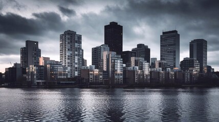 Fototapeta premium Silhouette of the city scene