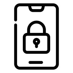 mobile security  line icon 