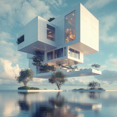 amazing building 3D surrealism background