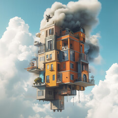 amazing building 3D surrealism background