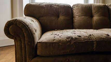 dirty sofa after Floods Aftermath A Waterlogged Living Room
