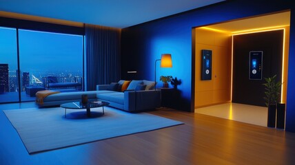 Futuristic Home Security: Smart Locks and Automated Entry Systems for Modern Living,3D rendering