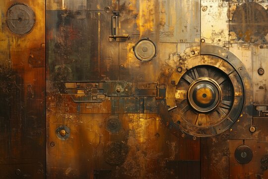 steam punk style textured background, time is flying	