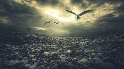 Obraz premium Scattered Trash as an Environmental Problem