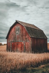 grain storage hangar on the farm. selective focus