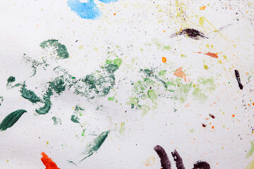 Colorful abstract texture. Smears of oil paint on an art palette. The concept of the modern school of art. Fragment of creative work. Colors of the year 2025