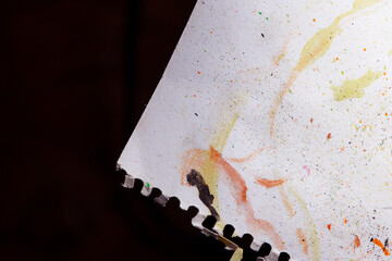 Colorful abstract texture. Smears of oil paint on an art palette. The concept of the modern school of art. Fragment of creative work. Colors of the year 2025