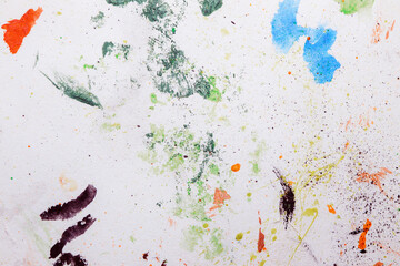 Colorful abstract texture. Smears of oil paint on an art palette. The concept of the modern school of art. Fragment of creative work. Colors of the year 2025