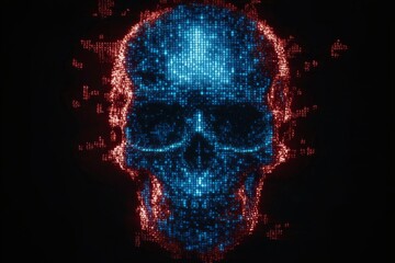 A skull symbolizing a hacker attack. Generative AI
