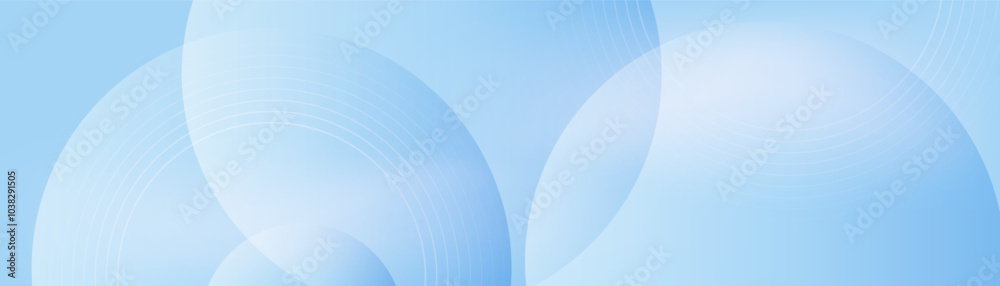 Poster Abstract light blue background with circular patterns and soft gradients