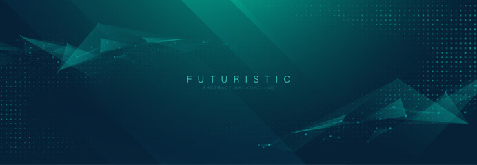 Abstract futuristic background with geometric shapes and digital connections