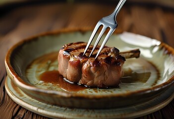 grilled meat with sauce