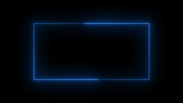 Neon rectangle colored frame. Neon lights horizontal sign. Action button decoration with various corner radius. .