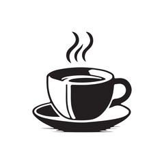 Coffee cup silhouette icon, tea cup logo, symbols vector illustration silhouette image template