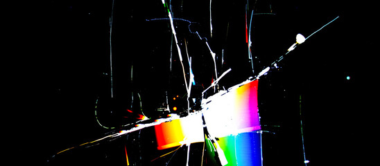 abstract colorful lines shapes on a dark background