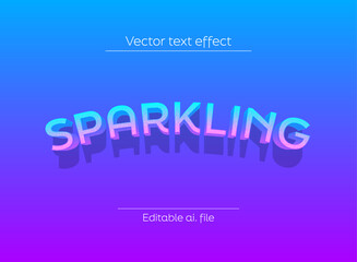 3D Text Effect with Sparkling Glitter