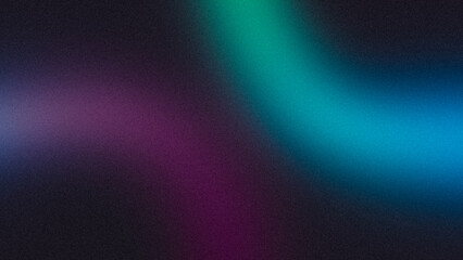 Dark glowing purple blue color wave grainy gradient backdrop design. Dark color flow wave shaped noisy gradient website header, poster, banner