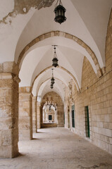 Arched passageway on the Temple Mount or Haram Al-Sharif in the Old City of Jerusalem, Israel.