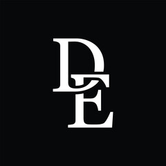 DE letter logo concept isolated on white background. ED Logo