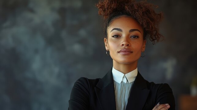 Empowering Workforce Diversity. Portrait of Woman in men's clothes or non-binary individual excelling in their professional environment.