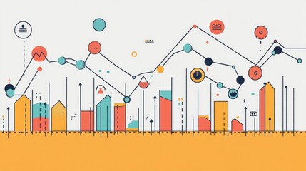 Naklejka premium Abstract Financial Growth Chart
