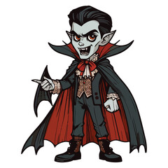 Fototapeta premium Happy Halloween Day cute vampire dracula spooky ghost, festival illustration elements for decoration, prints. Cartoon scary evil character