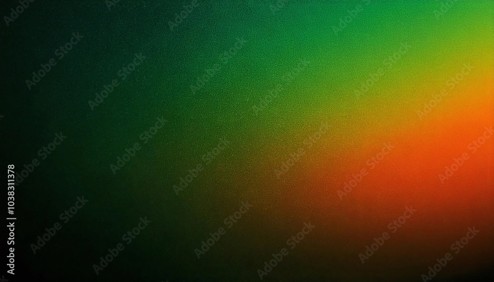 Wall mural abstract noisy grain texture effect green and orange color gradient banner background