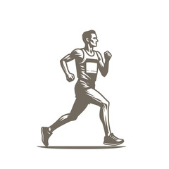 Obraz premium Marathon or sprint runner. Isolated vector illustration