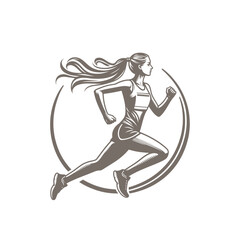Marathon or sprint runner. Isolated vector illustration
