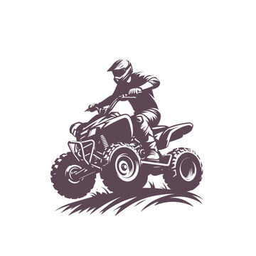 quad bike. extreme sport vehicle modern vector isolated illustration