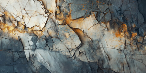 Fototapeta premium Marble textured rock, cracked sandstone stone wall, natural mineral material background