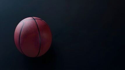 Obraz premium A red basketball sits on a dark background.
