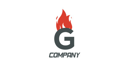 fire flames G red letter alphabet logo icon design with LIGHT BLACK color for business and company