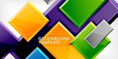 Colorful squares and rectangles. Vector Illustration For Wallpaper, Banner, Background, Card, Book Illustration, landing page