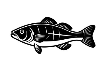 Creative Cute Fish line art vector design with a white background 