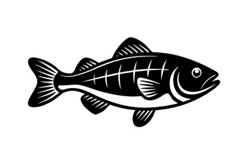 Creative Cute Fish line art vector design with a white background 