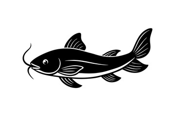 Creative Cute Fish line art vector design with a white background 