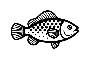 Fototapeta premium Creative Cute Fish line art vector design with a white background 