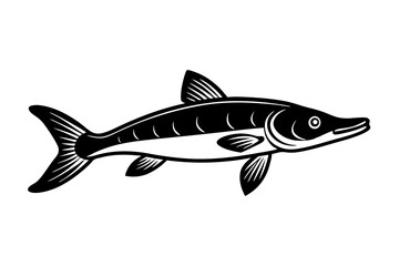 Creative Cute Fish line art vector design with a white background 